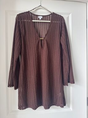 Ditto Brown Crochet Coverup